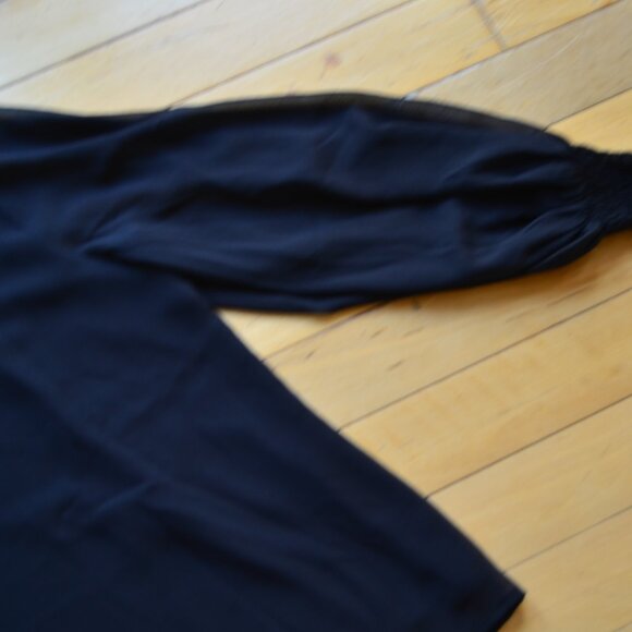 Chico's Chicos Square Neck Blouse Georgette Top Black NWT Size 3 US XL - Picture 11 of 11